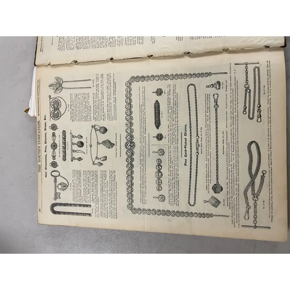 Antique 1880s Youths Companion Magazine Bound Volume Premium Issue Ads Victorian